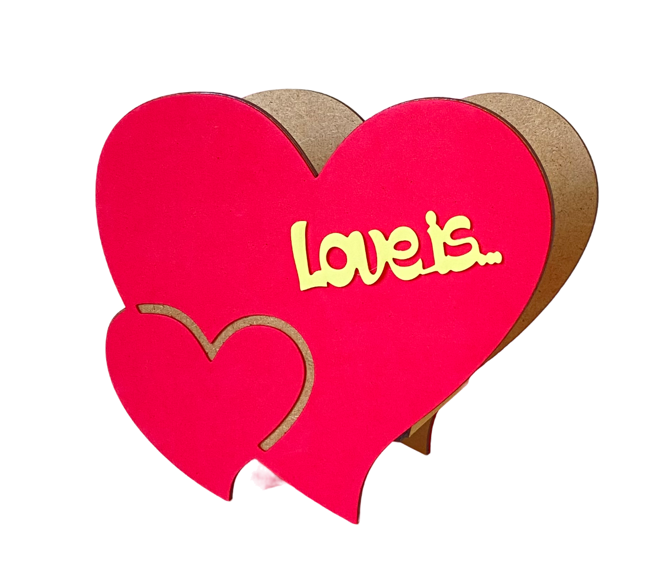 Ящик ДВП Сердечки 18*15,5*7,5см красное Love is...