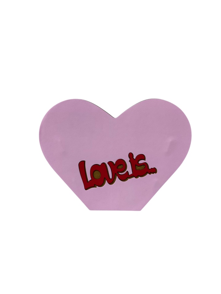 Ящик Сердце 25*22см Love is розовый