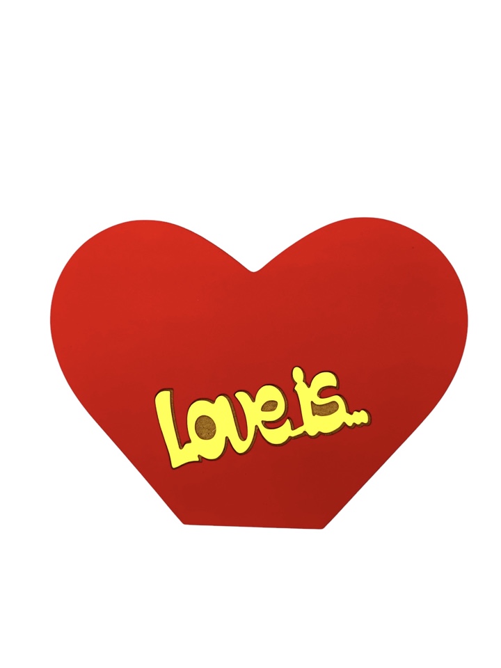 Ящик Сердце 25*22см Love is красный