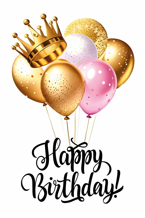 Открытка бумажная 7*10см/10шт Happy birthday (шары,корона)