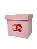 Коробка трансформер м/гофр 20см розовая пенка+тортик 